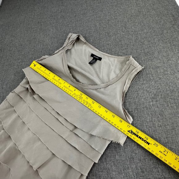 Alfani Layered Tiered Dress Size 2 Scoop Neck Sleeveless Fringe Edges Cotton, Sp - Picture 11 of 16